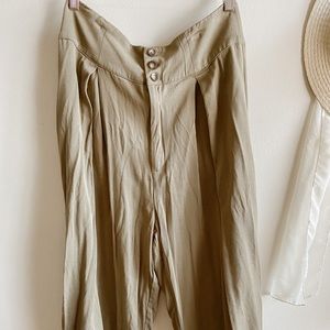 Dark Green Loose Fitted Trousers